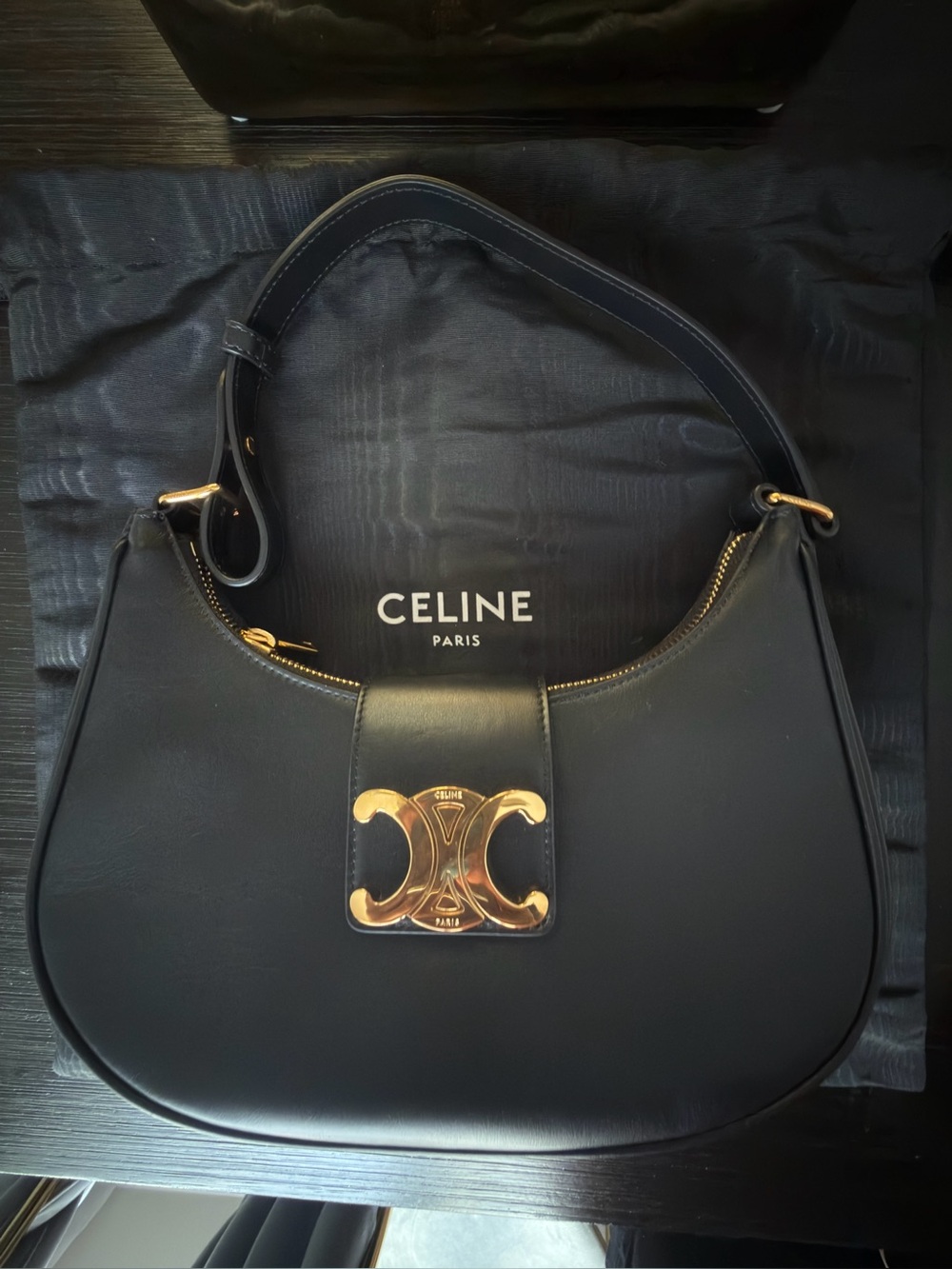Celine Smooth Calfskin Medium Strap Ava Triomphe Shoulder Bag Shoulder - Picture 7 of 7